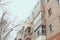 Russia. Terrible huge icicles formed on the balcony of a multi-storey building due to a poor roof storm system