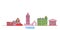 Russia, Tomsk line cityscape, flat vector. Travel city landmark, oultine illustration, line world icons