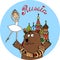 Russia tourism vector badge