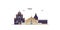 Russia, Tula tourism landmarks, vector city travel illustration