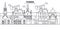 Russia, Tumen architecture line skyline illustration. Linear vector cityscape with famous landmarks, city sights, design