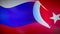 Russia and Turkey flags showing conflict in Syria and alliance