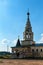 Russia, Uglich, July 2020. Porch and bell tower of an old Orthodox church.