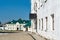Russia,Uglich, July 2020. Residential buildings and cells of monks in the courtyard of the monastery.