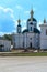 Russia,Uglich, July 2020. View of the courtyard of an Orthodox nunnery.