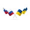 Russia and Ukraine flags. Vector illustration.