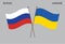 Russia-Ukraine Friendship Flag Editable Vector Illustration