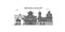 Russia, Ulan-Ude city skyline isolated vector illustration, icons