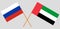 Russia and United Arab Emirates. The Russian and UAE flags. Official colors. Correct proportion. Vector