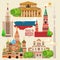 Russia vector banner. Russian poster. Travel to Russia