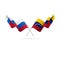 Russia and Venezuela flags. Vector illustration.