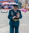 Russia, Vladivostok, 05/09/2018. Old officer in parade military uniform, veteran and hero of Great Patriotic War between USSR and