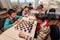 Russia, Vladivostok, 12/01/2018. Kids play chess during chess competition in chess club. Education, chess and mind games.