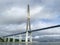 Russia, Vladivostok. Bridge to Russkiy island in cloudy summer day