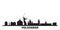 Russia, Volgograd city skyline isolated vector illustration. Russia, Volgograd travel black cityscape