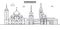 Russia, Voronezh architecture line skyline illustration. Linear vector cityscape with famous landmarks, city sights
