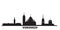 Russia, Voronezh city skyline isolated vector illustration. Russia, Voronezh travel black cityscape