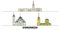 Russia, Voronezh flat landmarks vector illustration. Russia, Voronezh line city with famous travel sights, skyline