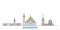 Russia, Voronezh line cityscape, flat vector. Travel city landmark, oultine illustration, line world icons