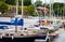 Russia, Vyborg - June 27, 2023: Yacht club in the city