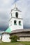 Russia, wall and bell tower of ancient Pskov kremlin