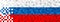 Russia web banner of russian pixel art flag