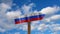 Russia wooden direction sign