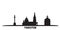 Russia, Yakutsk city skyline isolated vector illustration. Russia, Yakutsk travel black cityscape