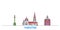 Russia, Yakutsk line cityscape, flat vector. Travel city landmark, oultine illustration, line world icons