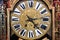 Russia, Yaroslavl, July 2020. Dial of an antique watch with gilded coats of arms of the nobility.