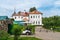 Russia, Yaroslavl, July 2020. Garage in the courtyard of an old monastery.