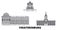 Russia, Yekaterinburg City line travel skyline set. Russia, Yekaterinburg City outline city vector illustration, symbol