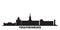 Russia, Yekaterinburg city skyline isolated vector illustration. Russia, Yekaterinburg travel black cityscape