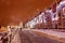 Russia, Yoshkar-Ola night view of the illuminated promenade