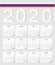 Russian 2020 calendar