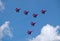 Russian aerobatic display team Swifts in Arrow formation