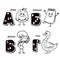 Russian alphabet letter - w, n, i, g.