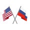Russian and american crossed flag.