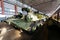 Russian armored personnel carrier with a weapon in the hangar