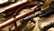 Russian automatic gun rifle military background
