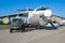 Russian aviation tanker IL-78M-90A and truck `Ural-NEXT`