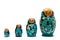 Russian babushka nesting dolls line isolated