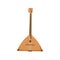 Russian balalaika. Folk plucked string acoustic music instrument. Traditional wooden object from Russia. Colored flat