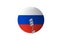 Russian balloons model with Russia flag isolated on white background , Spy balloon, violation airspace