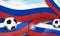 Russian banner soccer football sports 3d illustration balls