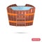 Russian bath barrel with cold water