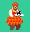 Russian bear and soccer ball. Welcome. Football Championship in