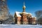 Russian chapel in the snow