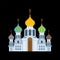 Russian christian church isolated. Traditional orthodox temple. Golden domes. vector illustration