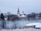 Russian chuch in the forest in winter